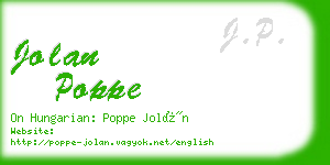 jolan poppe business card